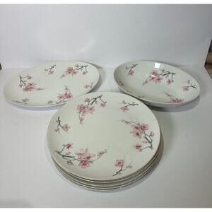 International China Cherry Blossom 8 piece set 6 dinner plates 2 serving pieces